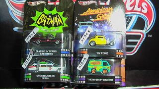 2013 RETRO BATMOBILE GHOSTBUSTERS MYSTERY MACHINE 32 FORD 4 CARS NEW