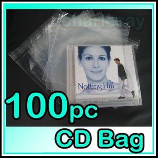 100 New CD Jewel Case Wrappers ~ Resealable Clear Plastic Storage