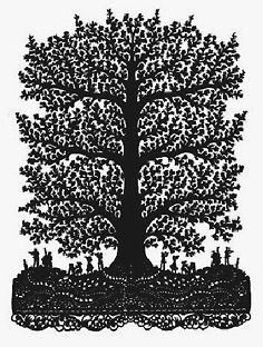 Love Tree & Music Silhouette Papercut Papercutting cutout paper cut