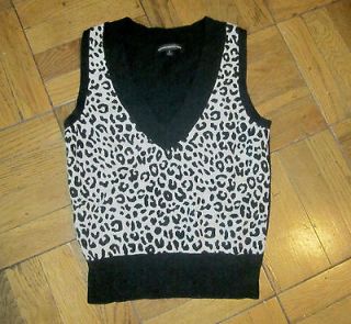 Express Sweater Vest Animal Cheetah Print Sleeveless Small Excellent