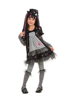 Girls Child Black Pink Goth Doll Ista Costume Wig