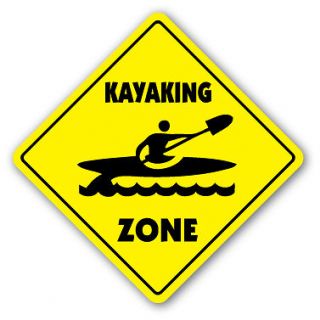 KAYAKING ZONE Sign novelty gift sport boat kayak fishing sport canoe