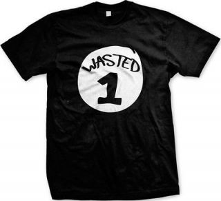 Wasted 1 Drinking Drunk Alcohol Party Buddy Intoxicated Graphic Mens