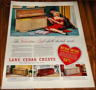 1951 LANE Cedar Hope Chest AD Models Shown 2576, 2578, 2577 & 2580