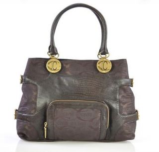Authentic $725 Just Cavalli Brown Logo Handbag Hobo Tote Shoulder Bag