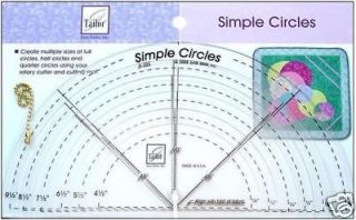 June Tailor Rulers Simple Circles 6 PC Set Item # JT303