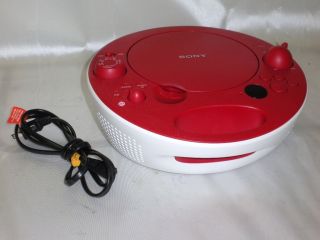 SONY ZS E5 RED AM FM CD PLAYER STEREO BOOMBOX PORTABLE RADIO Make an