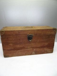 Wooden Metal Accents Brass Handle Surveying Transit Tripod Box Case