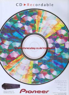 Pioneer CD Recordable 1999 Magazine Advert #2626