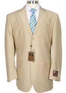 395 Giorgio Forelli 54R Mens Stone Beige Textured Three Button Suit