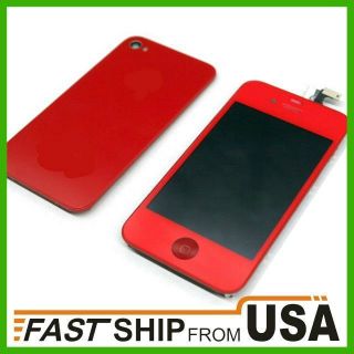 Red Iphone 4 CDMA Verizon Sprint LCD Screen Touch Digitizer Assembly