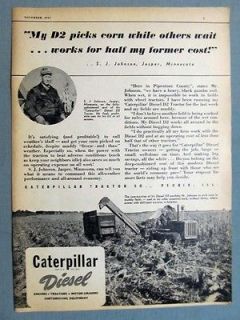 1947 Caterpillar Tractor Ad D2 S.J. Johnson, Jasper Minnesota PICKS
