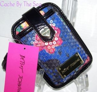 Blue Red Skulls Lace Floral Sequin PDA Cell Phone Wrist Case NWT