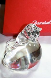 Baccarat CURLED CAT/GROOMING CAT figurine, BOXED
