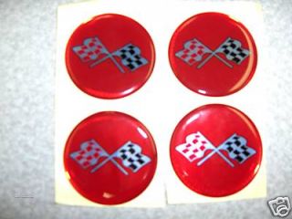 Chevy Corvette Rally Center Emblem Decal Red Cross Flag