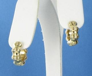 Gucci Bamboo Earrings 18K Yellow Gold Small Hoops NEW $1950