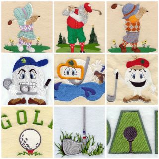 Personalised Golf Towel ~ Choice of 9 Colours, Choice of 10 Designs