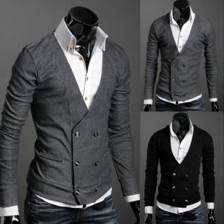 6074 New Mens cardigan Casual Slim Fit Long Sleeve Sweaters Shirts US