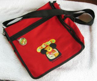 Pooh Playhouse Disney Book/School Bag Red Disney Channel Embroidered