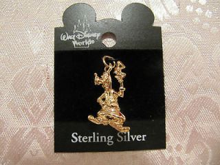 Disney Sterling Silver Gold Plated 3 D GOOFY Charm MOC