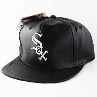 Chicago White Sox Leather Snapback Hat Cap Logo 7 Bulls NEW
