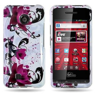RED FLOWER ON WHITE ZTE CHASER CASE PHONE COVER ACCESSORY VIRGIN