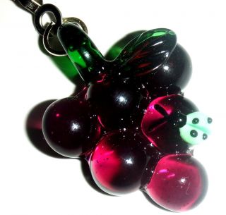LIGHT LAMP CEILING FAN PULL GLASS PURPLE GRAPE GRAPES WITH GREEN