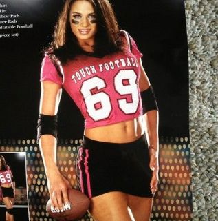 Dreamgirl Football Player Shirt Skirt Superbowl Costume Pink Black M