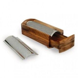Brand New Enrico Acacia Wood Cheese Grater and Shredder