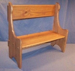 Childrens Wooden Play Furniture Mini Deacon Bench Ponderosa White Pine