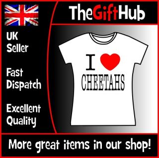 LOVE CHEETAHS FITTED T SHIRT LADYFIT FAST SPOTTED SPEED