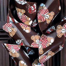 Chocolate Transfer Sheet Teddy Bears & Gift Boxes RED