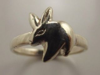 925 Sterling Silver Small Kids Girls Babies Bunny Rabbit Ring Size 3.5