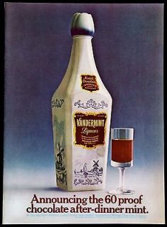 Vintage 1969 Vandermint Minted Chocolate Liqueur Magazine Ad