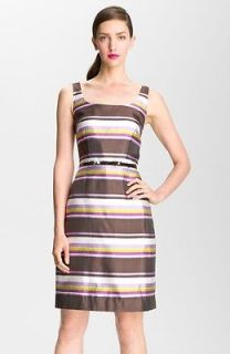 Kate Spade Chocolate Mousse Casbah Stripe Martie S/L Silk Dress $378