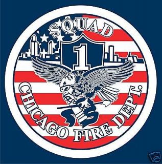 CHICAGO FIRE DEPARTMENT SQUAD 1 T SHIRT, FIREFIGHTER