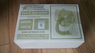 Civil Defense Gas Mask PDF D Size S. Small W/ Filters Bag Child