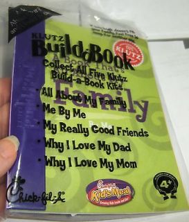 Chick fil A Kid Meal Toy Klutz Build a Book All About My Family By Me