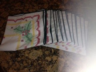 vintage christmas tablecloth napkins