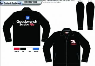 Adult Men Dale Earnhardt SR Black GM Goodwrench 2012 NASCAR Mechanic
