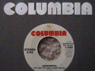 AEROSMITH CHIP AWAY THE STONE 7 45 WHITE LABEL PROMO 1978