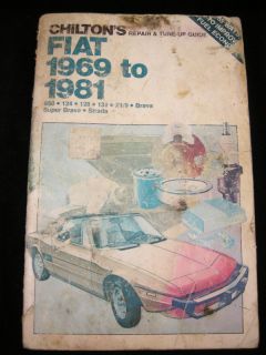 Chilton Repair Manual 1969 1981 FIAT BRAVA STRADA