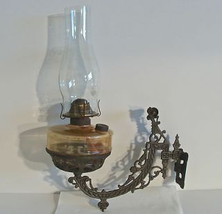 Hanging Cast Iron Eagle Oil Lamp Holder W/ Wall Mount/Bracket