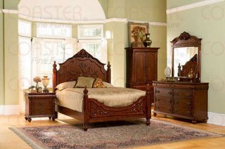 Cherry Eastern King Size Poster Bed   FREE S/H