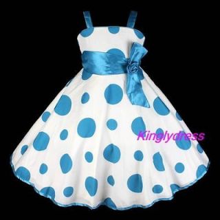 NEW Flower Girl Pageant Wedding Bridesmaid Party Princess Dress Blue