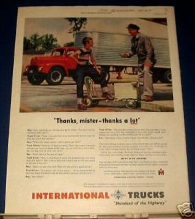 1951 International Truck Ad SOAP BOX DERBY CAR kid man