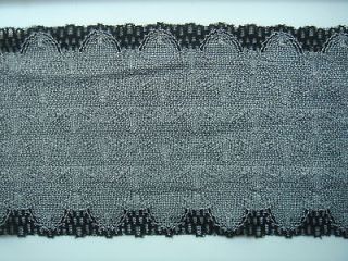French Lace Black/White 6.75 in. wide BY THE YARD Stretchy Lace Trim