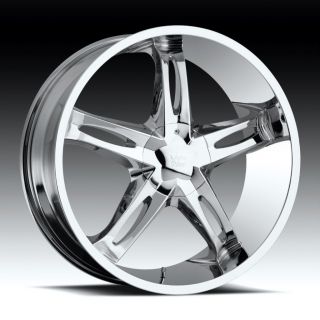 24 inch Vision Hollywood 5 Chrome Wheels Rims 5x5 5x127