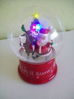 Gemmy Christmas Small Snow Globe Plays 10 Songs Whirling Snow Lights