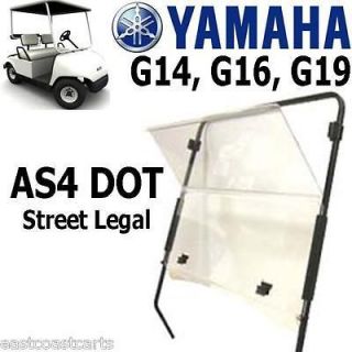 , G16, G19 Golf Cart DOT Approved AS4 Windshield CLEAR (Street Legal